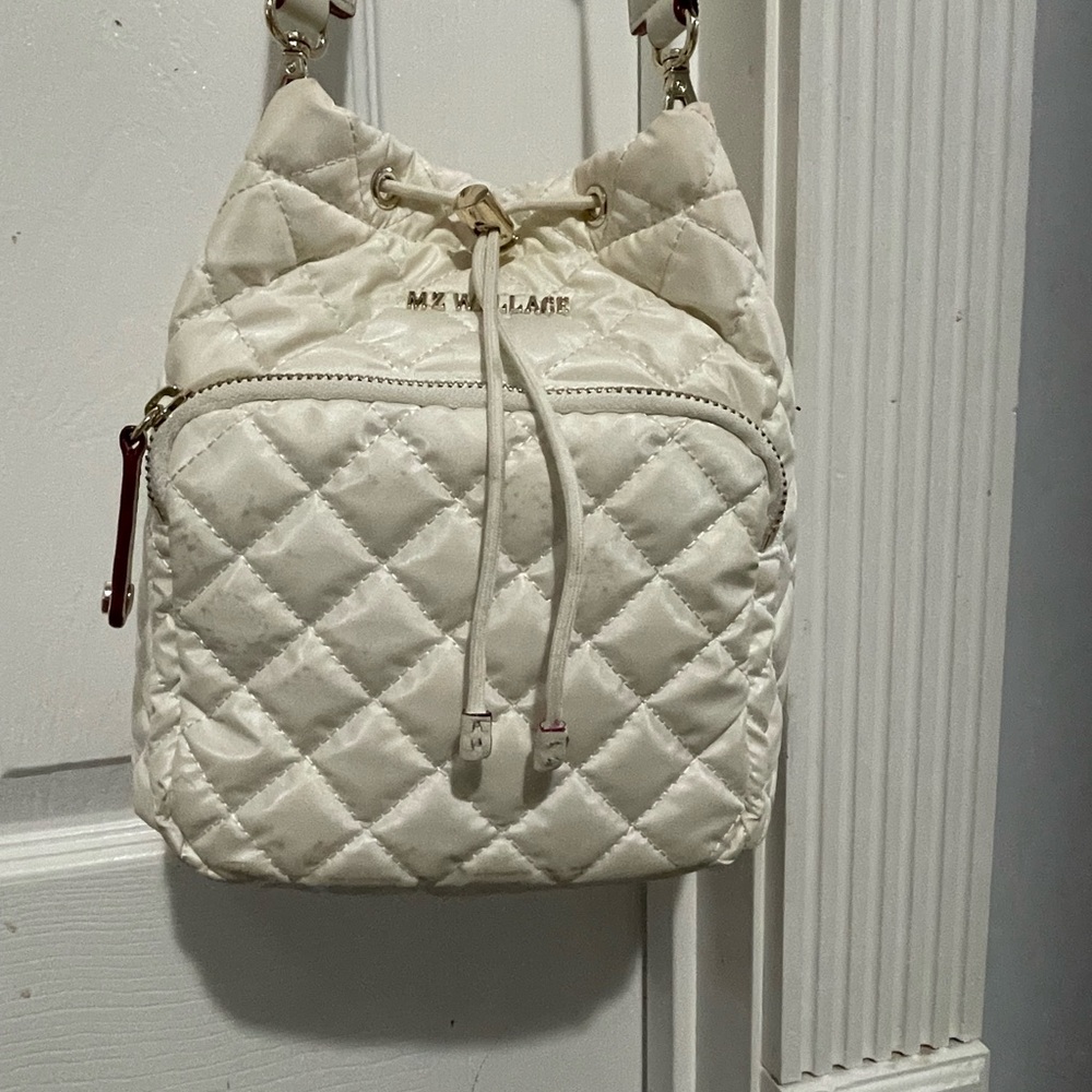 MZ Wallace White Quilted Backpack